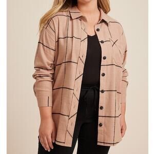 Maurices 100% Cotton Plaid Flannel Button-Up Shirt NWT